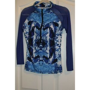 Bliss Splash HAMMERHEAD Shark Rash Guard Swim Top Half Zip Juniors M NEW